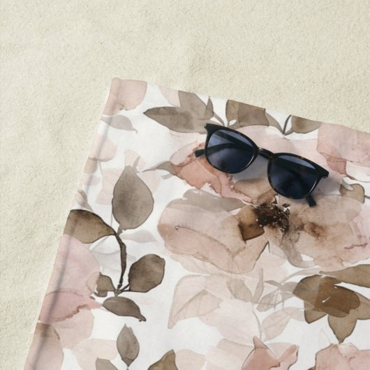 Roze Bruine Cowgirl Zuidwestelijke Bloemen  Strandlaken (In situ)