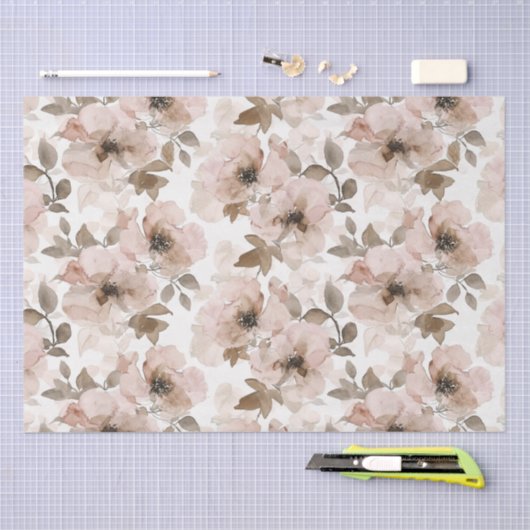 Roze Bruine Cowgirl Zuidwestelijke Bloemmotief  Tissuepapier (Craft)