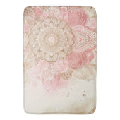 Roze Bruine Crème Mandala Boheemse Boho Mode Badmat (Voorkant Verticaal)