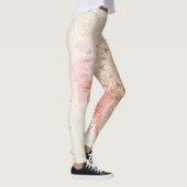 Roze Bruine Crème Mandala Boheemse Boho Mode Leggings (Rechts)