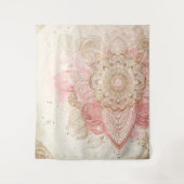 Roze bruine crème Mandala Bohemian Boho Mode Wandkleed (Voorkant)