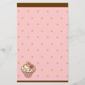 Roze Bruine Cupcake Bakkerij Briefpapier (Voorkant)