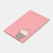 Roze bruine cupcake, gepersonaliseerd om lijst te post-it® notes (Schuin)