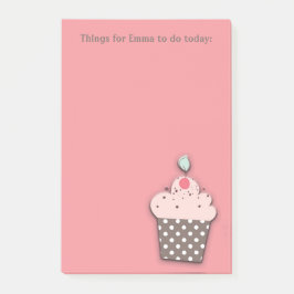 Roze Bruine Cupcake Persoonlijke Takenlijst Post-it® Notes