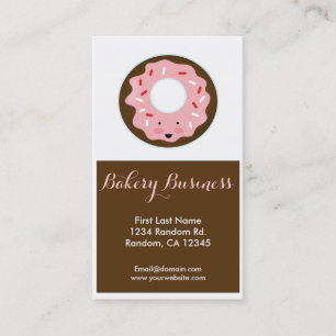 Roze bruine donut aangepaste bakkerij visitekaartj visitekaartje