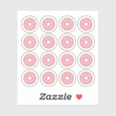 Roze bruine donuts kleurrijke sprinkhaan voedselpa sticker (Vel)