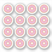 Roze bruine donuts kleurrijke sprinkhaan voedselpa sticker (Voorkant)