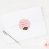 Roze bruine eikenhouten bruine bruine bruinbruine  ronde sticker (Envelop)