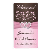 Roze, bruine flesetiket etiket (Voorkant)