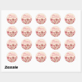 Roze & Bruine Floral Burst Sticker (Vel)