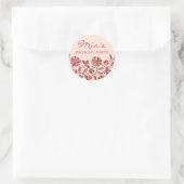 Roze & Bruine Floral Burst Sticker (Tas)