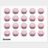 Roze, bruine Floral, hartenbruiloft voor Sticker (Vel)