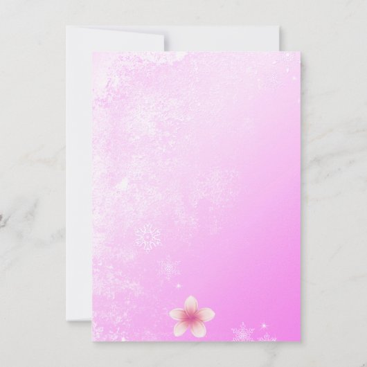 Roze/Bruine Frangipani Quinceañera Verjaardag Uitn Kaart (Achterkant)