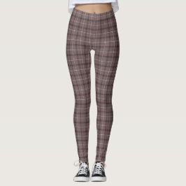 Roze Bruine Geruite Klassieke Patroon Leggings