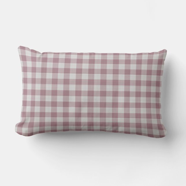Roze bruine geruite ruit kussen (Voorkant)
