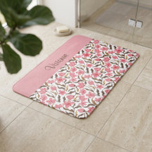Roze Bruine Gouden Aquarel Wilde Bloem Monogram