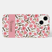 Roze Bruine Gouden Waterverf Wilde Bloem Naam Case-Mate iPhone Case (Achterkant (horizontaal))