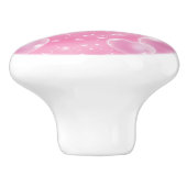 Roze bruine harten klinkend meisje keramische knop (Zijkant)