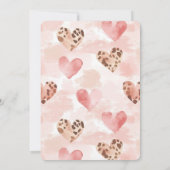 Roze Bruine Harten Leopard Animal Print Verjaardag Kaart (Achterkant)