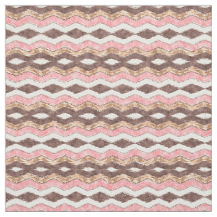 Roze bruine ijkat Zigzag Mosaic Pattern Stof