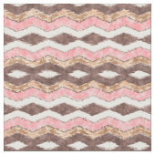 Roze bruine ijkat Zigzag Mosaic Pattern Stof (Close Up)