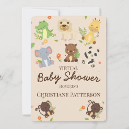 Roze bruine kattenbaby's Virtueel Baby shower Kaart