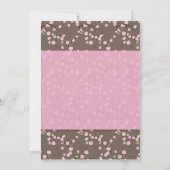 Roze, bruine kersenbloesem bruiloft uitnodiging (Achterkant)