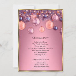 Roze bruine kerstfeestjes kaart