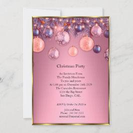 Roze bruine kerstfeestjes kaart