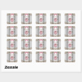 Roze Bruine Koets Baby Shower Label (Vel)