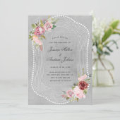 roze bruine lijst met roze bruine bloementeelt kaart (Staand voorkant)