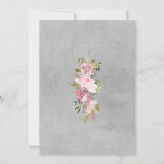 roze bruine lijst met roze bruine bloementeelt kaart (Achterkant)