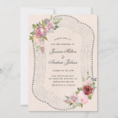 roze bruine lijst met roze bruine bloementeelt kaart (Voorkant)