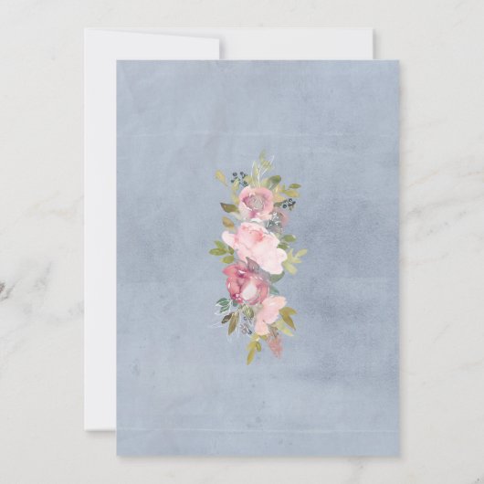 roze bruine lijst met roze bruine bloementeelt kaart (Achterkant)