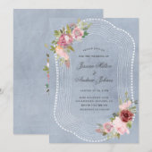 roze bruine lijst met roze bruine bloementeelt kaart (Voorkant / Achterkant)