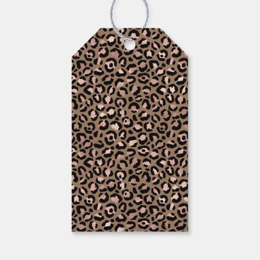 Roze Bruine Luipaard Cadeaulabel (Achterkant)