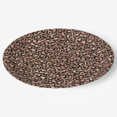 Roze Bruine Luipaard Papieren Bordje (Gekanteld)