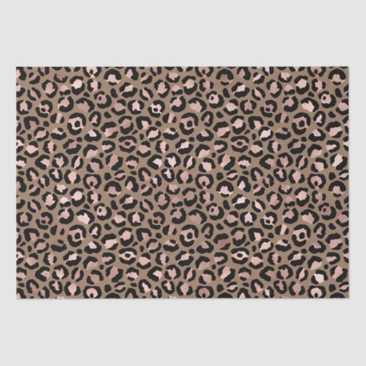 Roze Bruine Luipaard Tissuepapier (Voorkant)