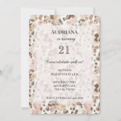 Roze Bruine Luipaard Verjaardag Kaart (Voorkant)