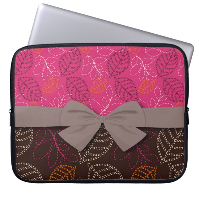 roze bruine maffia laptop sleeve (Voorkant)