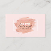 Roze Bruine Make-up Artiest Lashes Brows Foto Salo Visitekaartje (Achterkant)