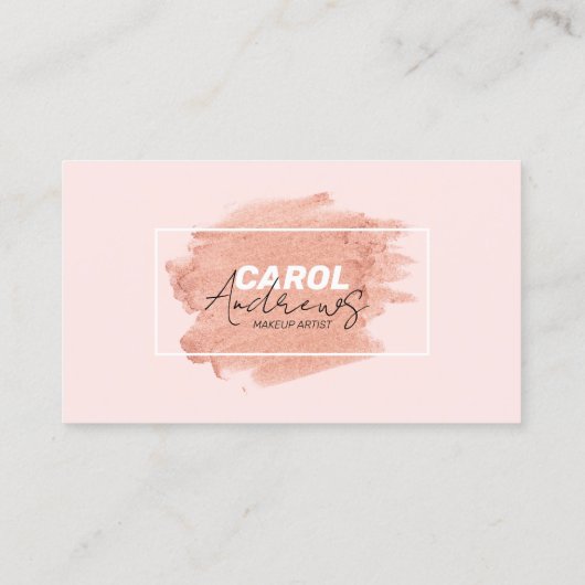 Roze Bruine Make-up Artiest Lashes Brows Foto Salo Visitekaartje (Achterkant)