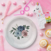 roze bruine mariniers bruiloft papieren bordje (Feest)