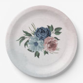 roze bruine mariniers bruiloft papieren bordje (Voorkant)