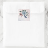 roze bruine mariniers bruiloft vierkante sticker (Tas)
