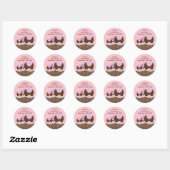 Roze & Bruine Olifant Baby shower Sticker (Vel)