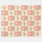 roze bruine paarden fleece deken (Voorkant (Horizontaal))