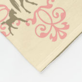roze bruine paarden fleece deken (Hoek)