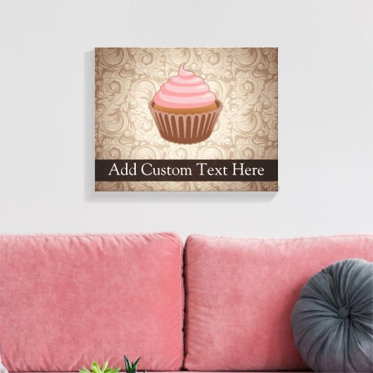 Roze/bruine perskoeken canvas afdruk (Insitu (Woonkamer))