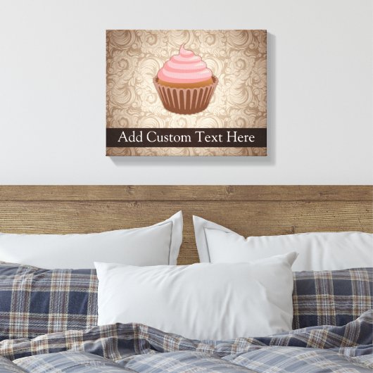 Roze/bruine perskoeken canvas afdruk (Insitu (Slaapkamer))